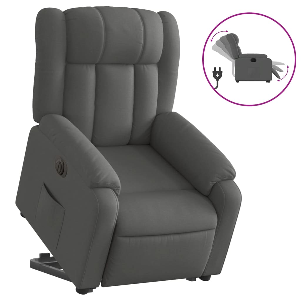 Fauteuil inclinable électrique gris foncé tissu Fauteuils vidaXL   