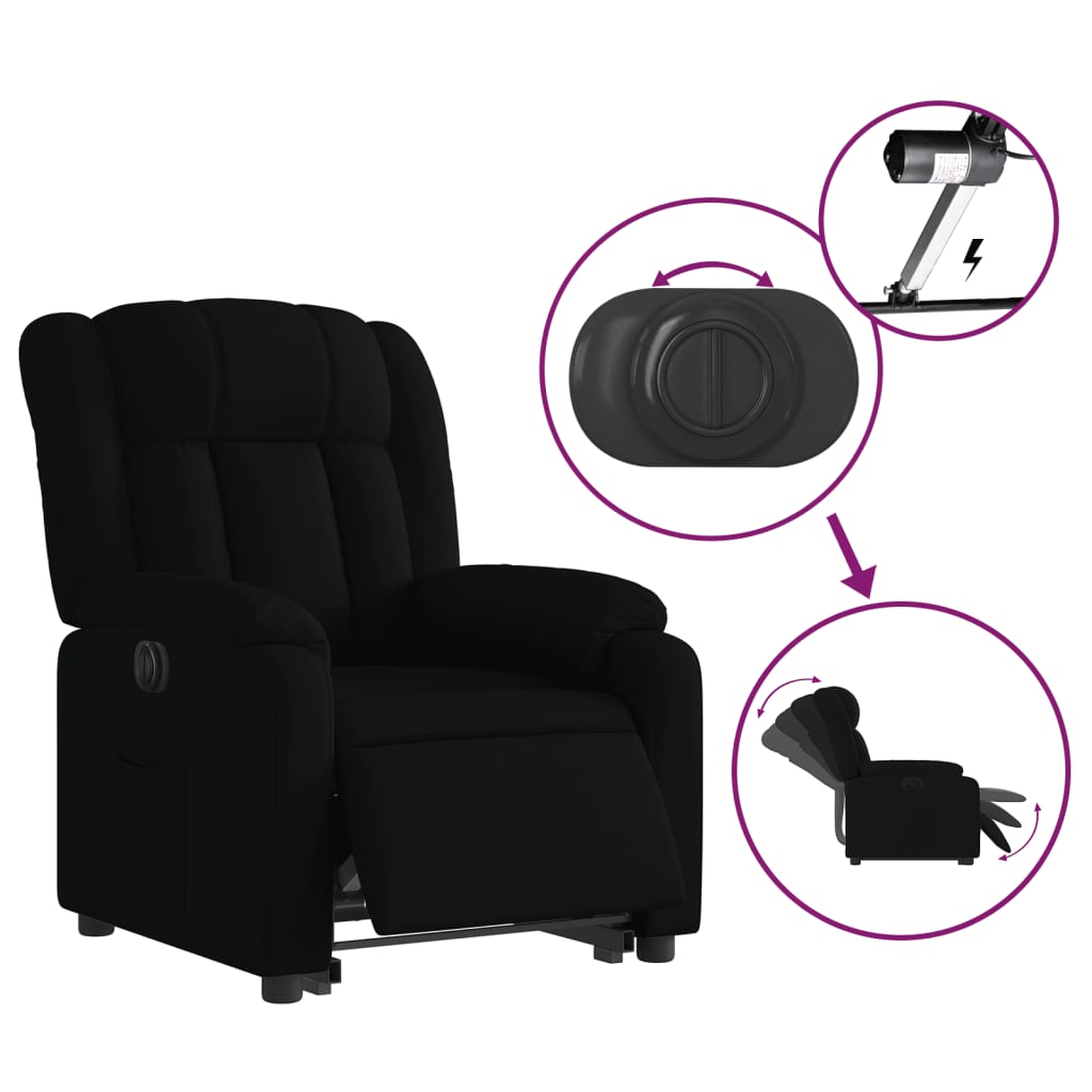 Fauteuil inclinable électrique noir tissu Fauteuils vidaXL   