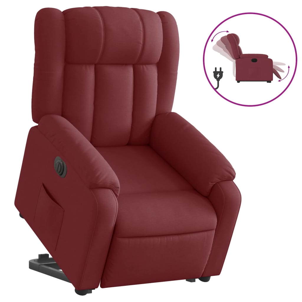 Fauteuil inclinable électrique rouge bordeaux tissu - Xios Store SNC