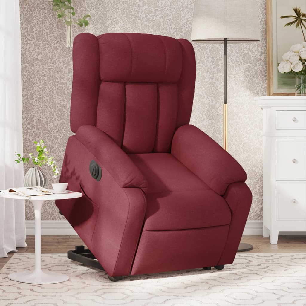 Fauteuil inclinable électrique rouge bordeaux tissu - Xios Store SNC