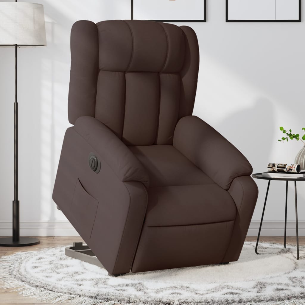 Fauteuil inclinable électrique marron foncé tissu - Xios Store SNC