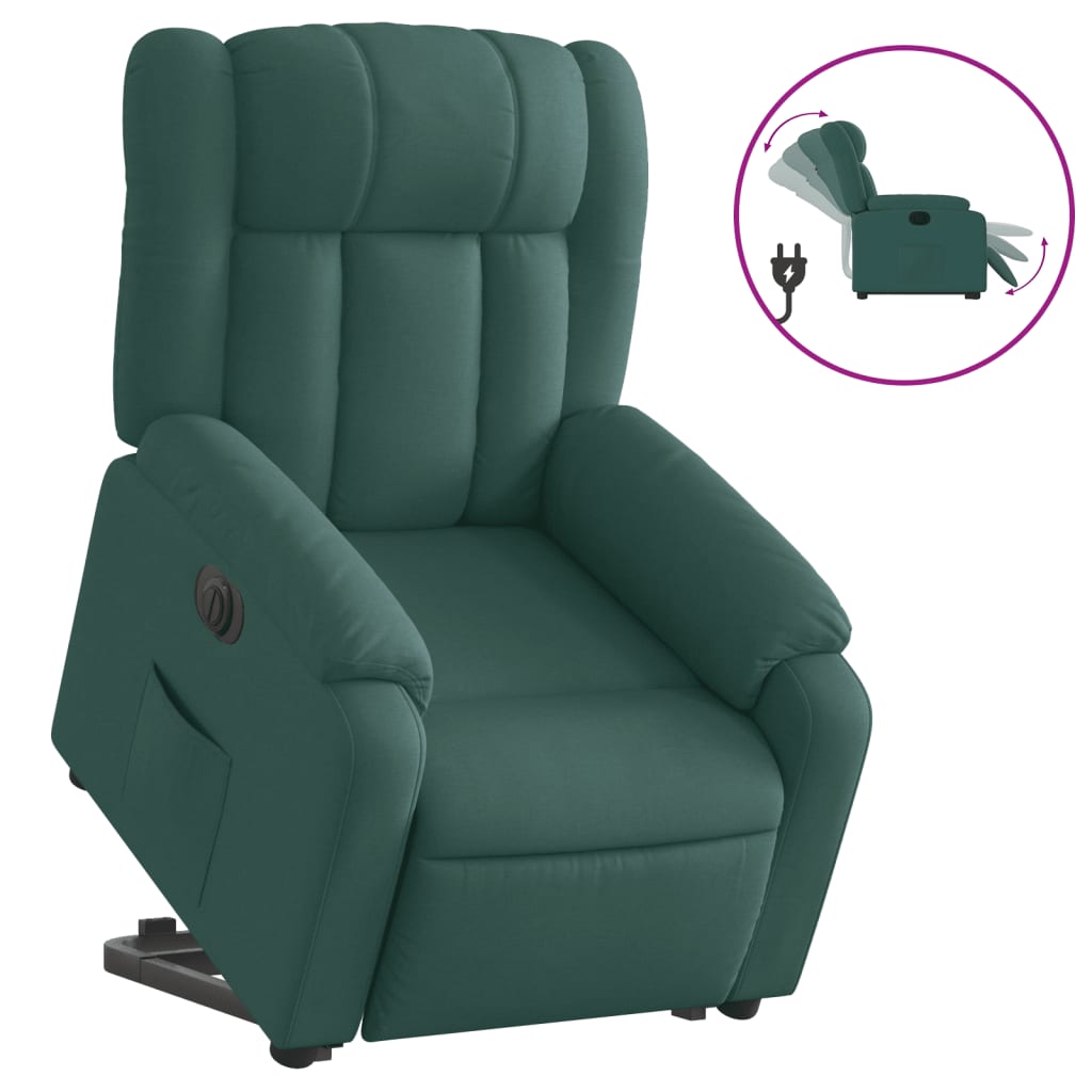 Fauteuil inclinable électrique vert foncé tissu - Xios Store SNC