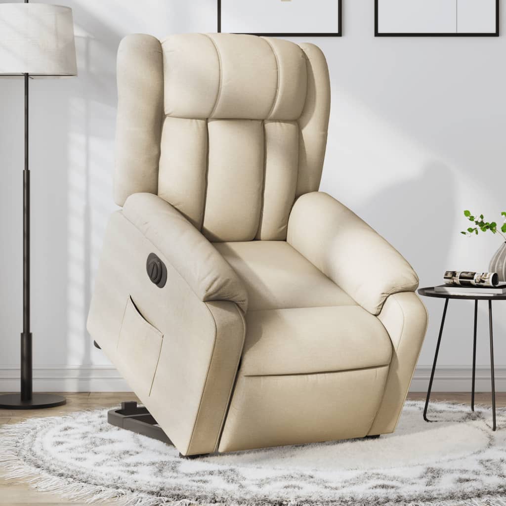 Fauteuil inclinable électrique crème tissu Fauteuils vidaXL   