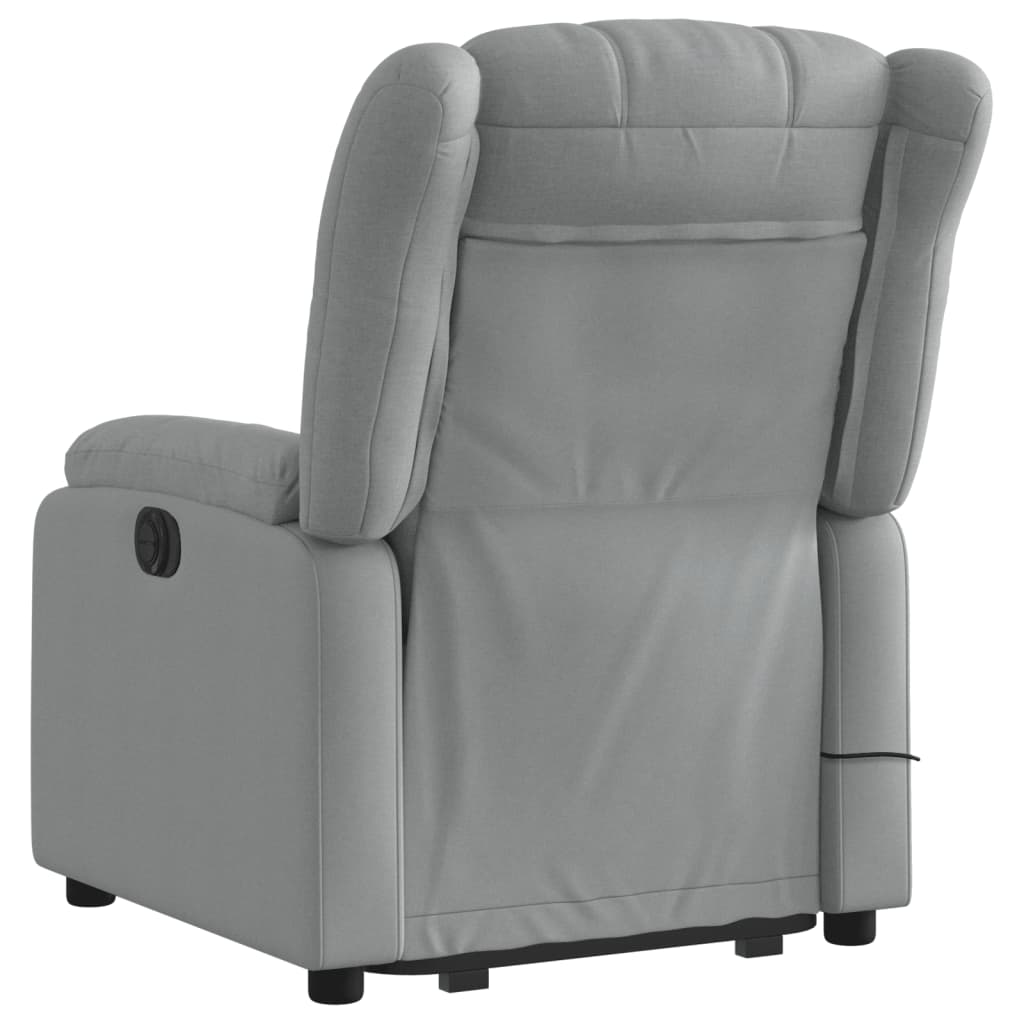 Fauteuil inclinable de massage électrique Gris clair Tissu Fauteuils vidaXL   