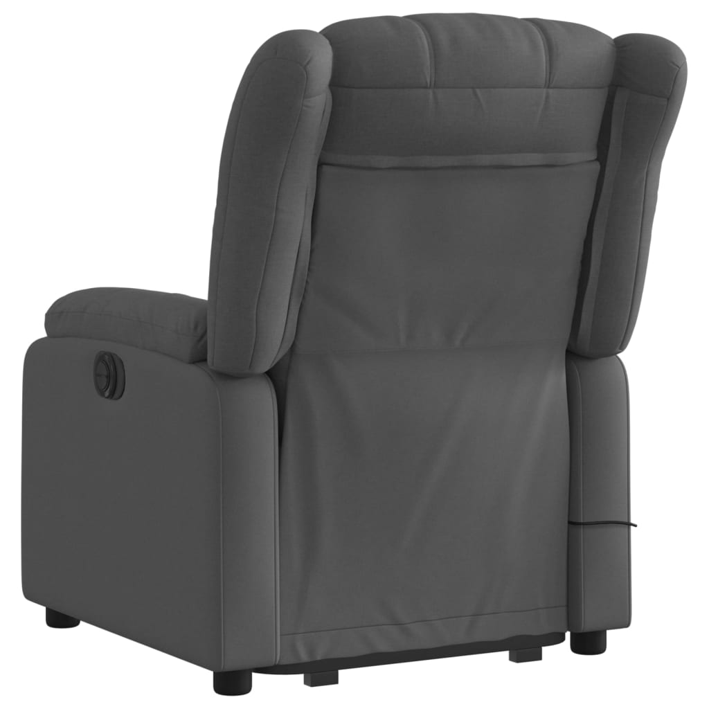 Fauteuil inclinable de massage électrique Gris foncé Tissu Fauteuils vidaXL   