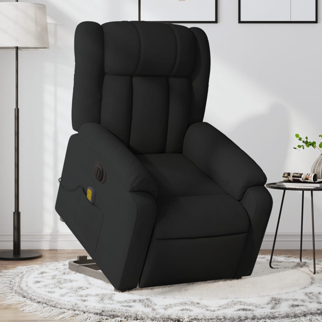 Fauteuil inclinable de massage électrique Noir Tissu Fauteuils vidaXL   