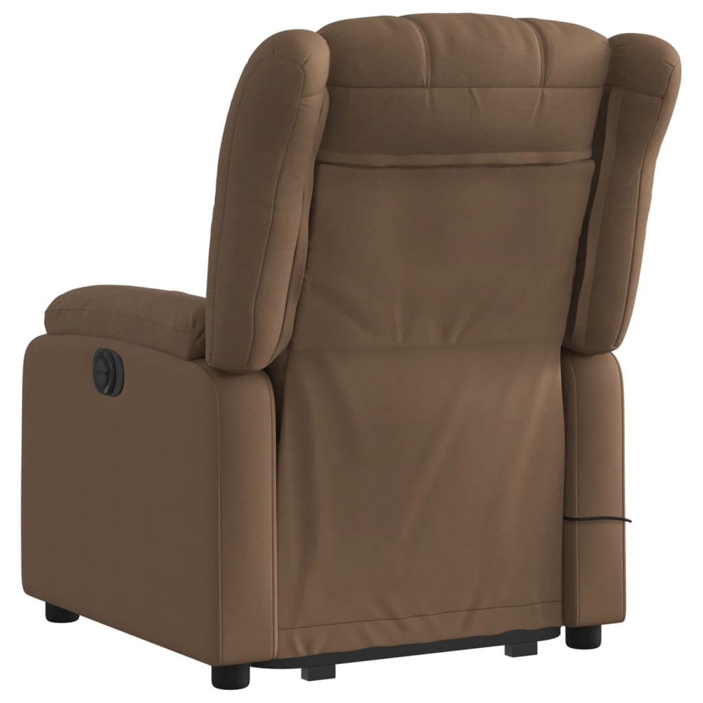 Fauteuil inclinable de massage électrique Marron Tissu Fauteuils vidaXL