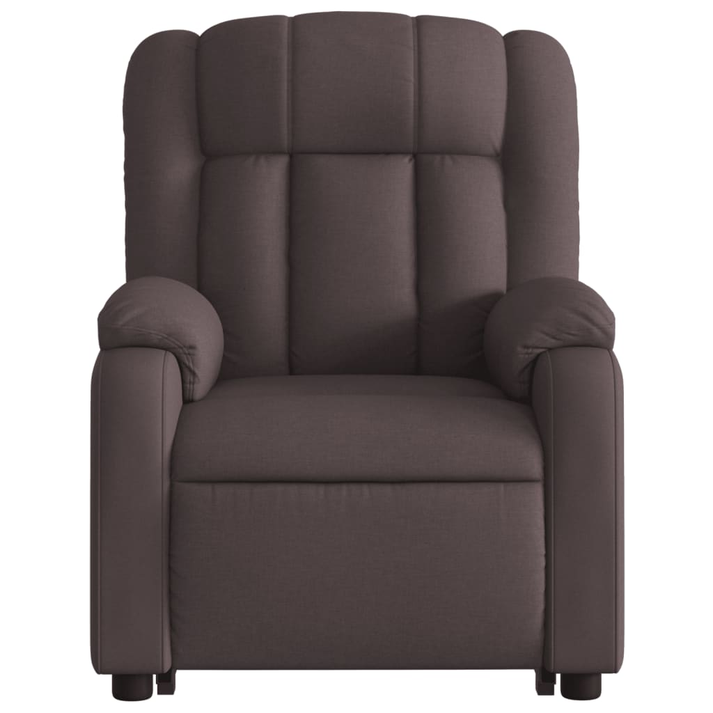 Fauteuil inclinable de massage électrique Marron foncé Tissu Fauteuils vidaXL