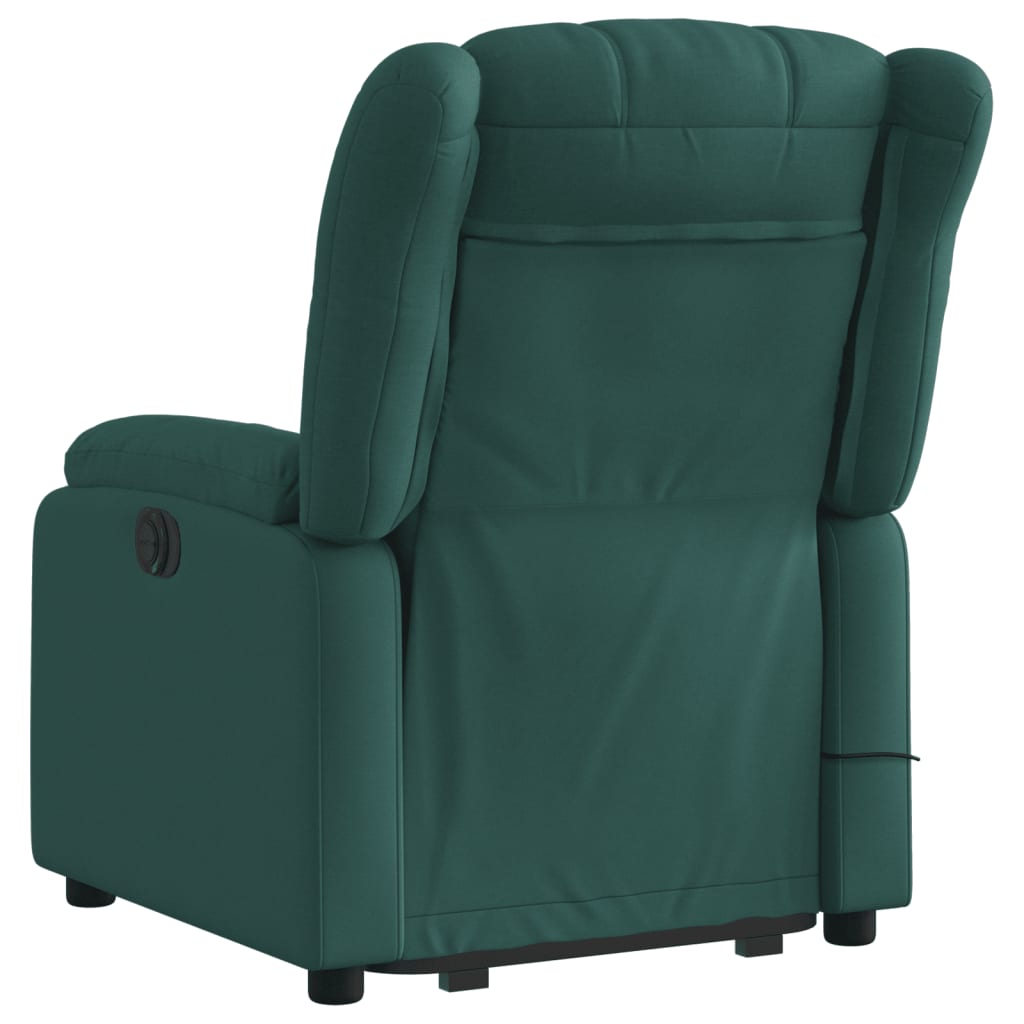 Fauteuil inclinable de massage électrique Vert foncé Tissu Fauteuils vidaXL