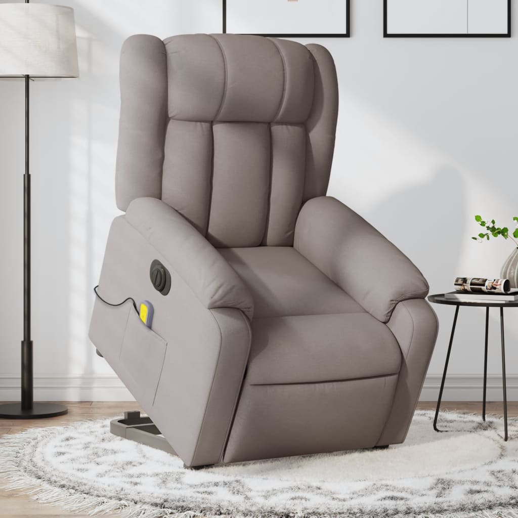 Fauteuil inclinable de massage électrique Taupe Tissu - Xios Store SNC