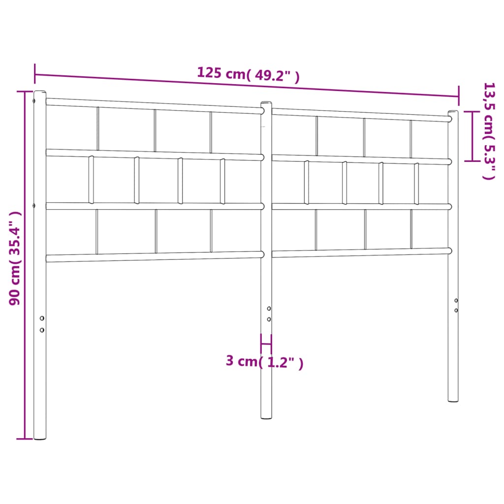 Tête de lit métal noir 120 cm Têtes et pieds de lit vidaXL   