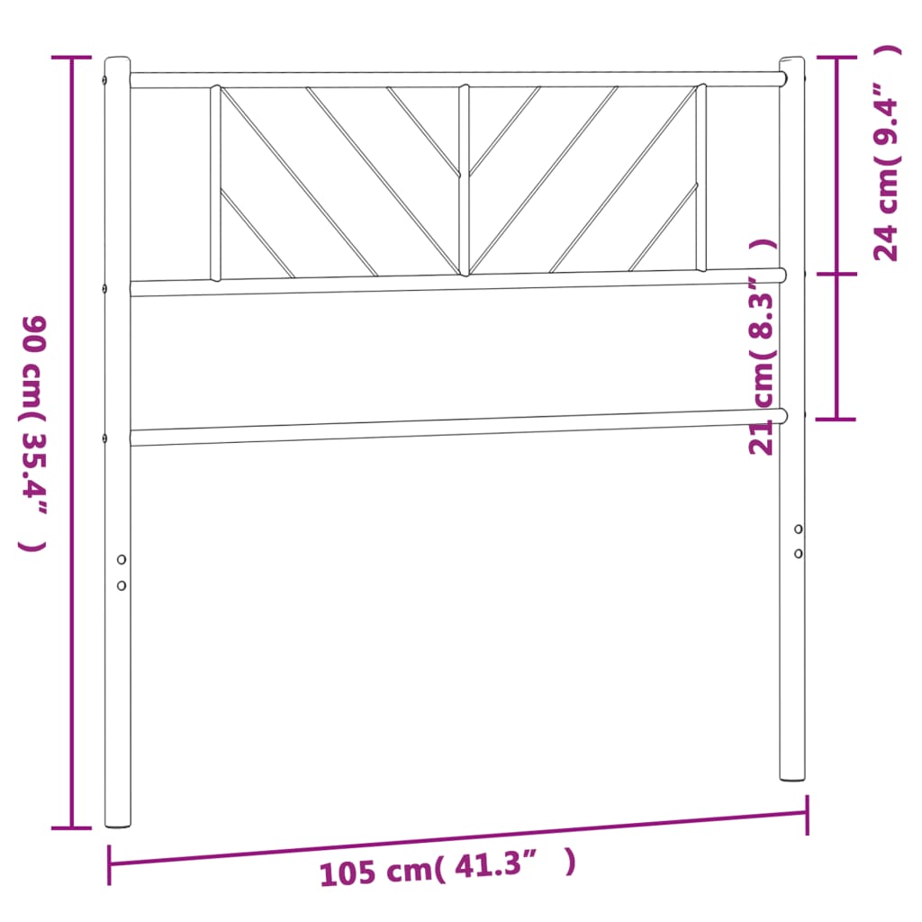 Tête de lit métal noir 100 cm Têtes et pieds de lit vidaXL   