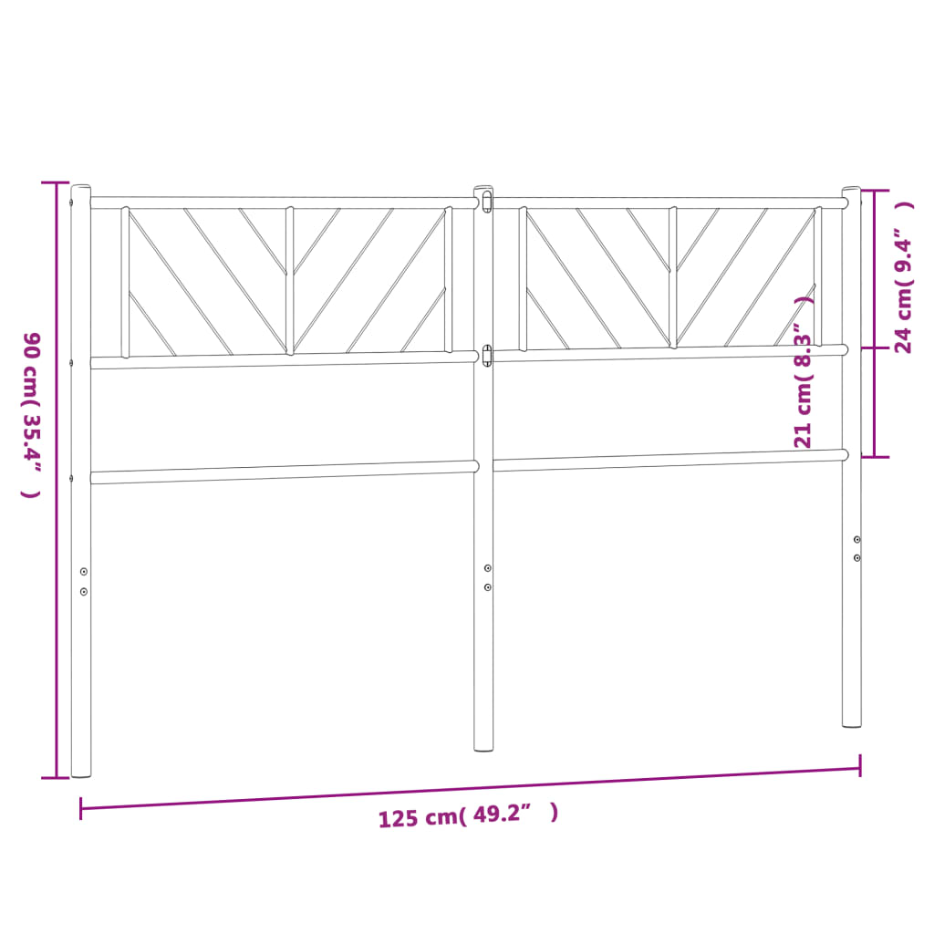 Tête de lit métal blanc 120 cm Têtes et pieds de lit vidaXL   