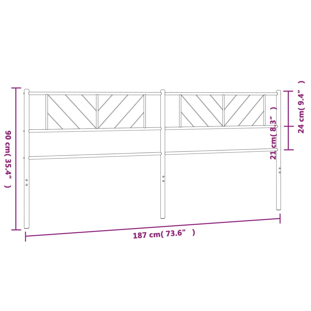 Tête de lit métal blanc 180 cm Têtes et pieds de lit vidaXL   