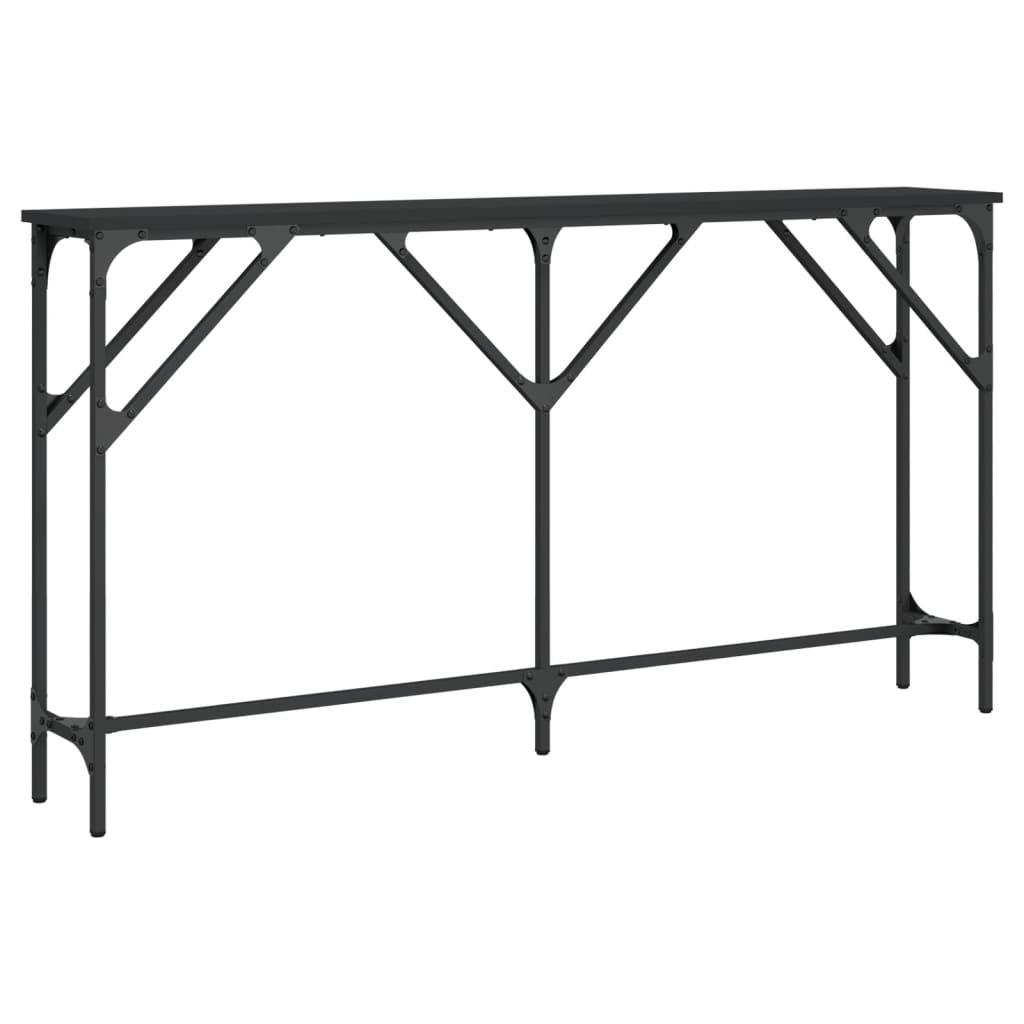 Table console noir 140x23x75 cm bois d'ingénierie - Xios Store SNC