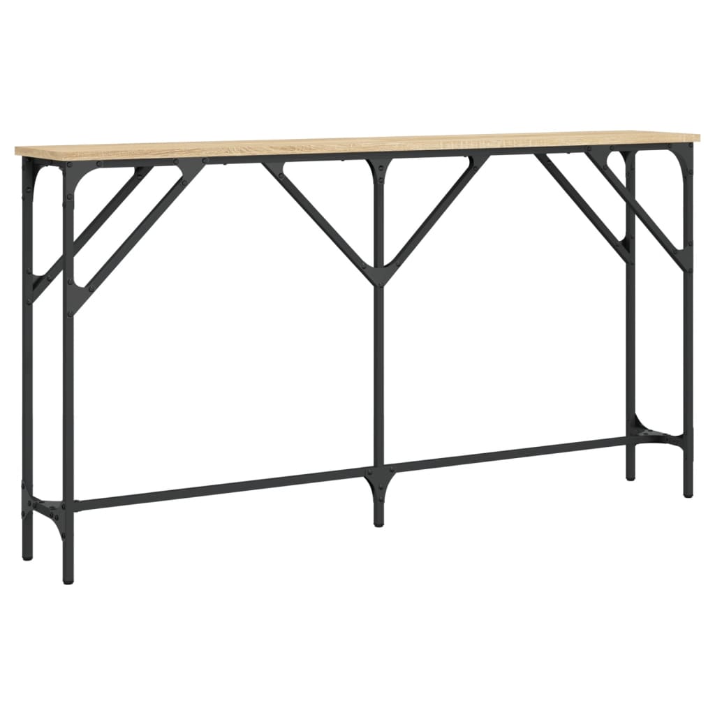 Table console chêne sonoma 140x23x75 cm bois d'ingénierie - Xios Store SNC