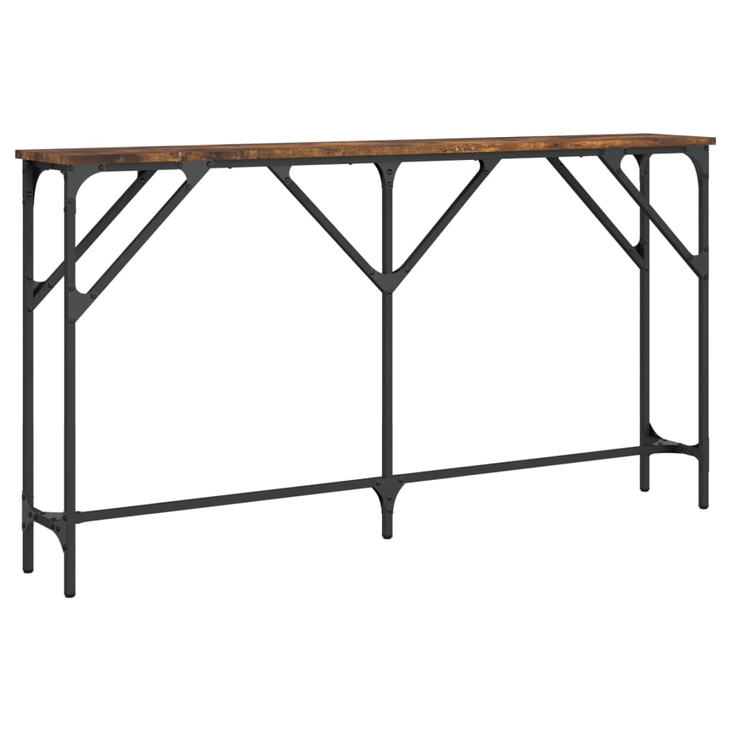 Table console chêne fumé 140x23x75 cm bois d'ingénierie - Xios Store SNC