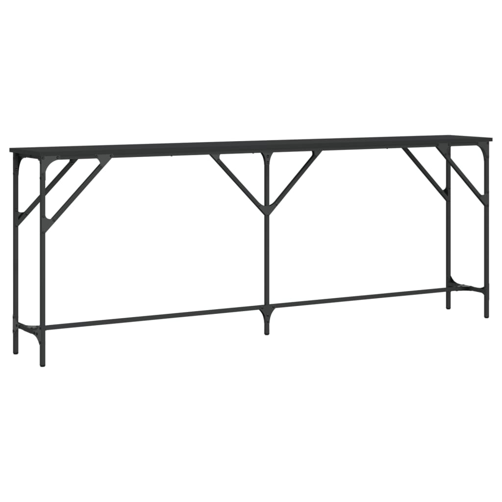 Table console noir 200x29x75 cm bois d'ingénierie - Xios Store SNC