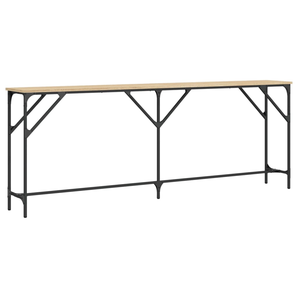 Table console chêne sonoma 200x29x75 cm bois d'ingénierie - Xios Store SNC