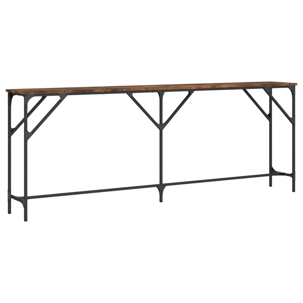 Table console chêne fumé 200x29x75 cm bois d'ingénierie - Xios Store SNC