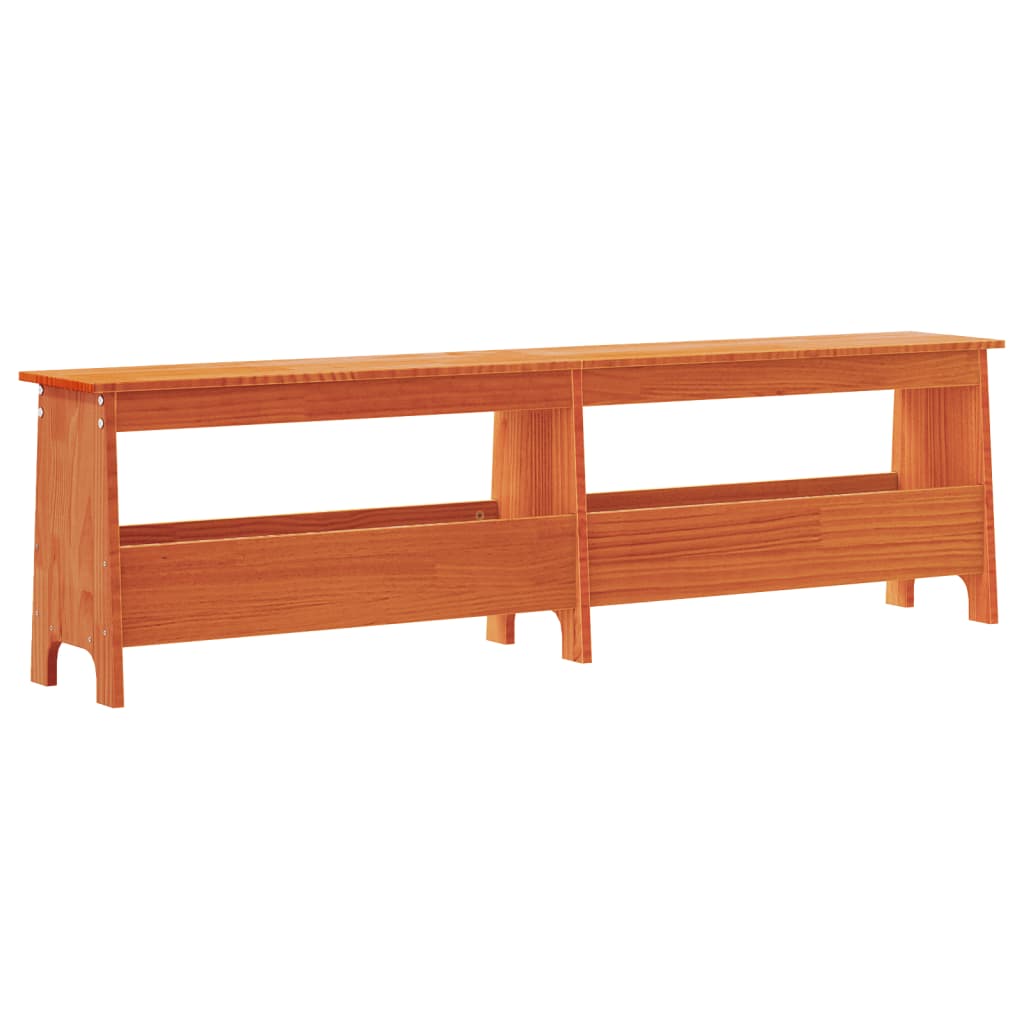 Banc d'entrée cire marron 160x28x45 cm bois de pin massif Bancs coffres vidaXL   