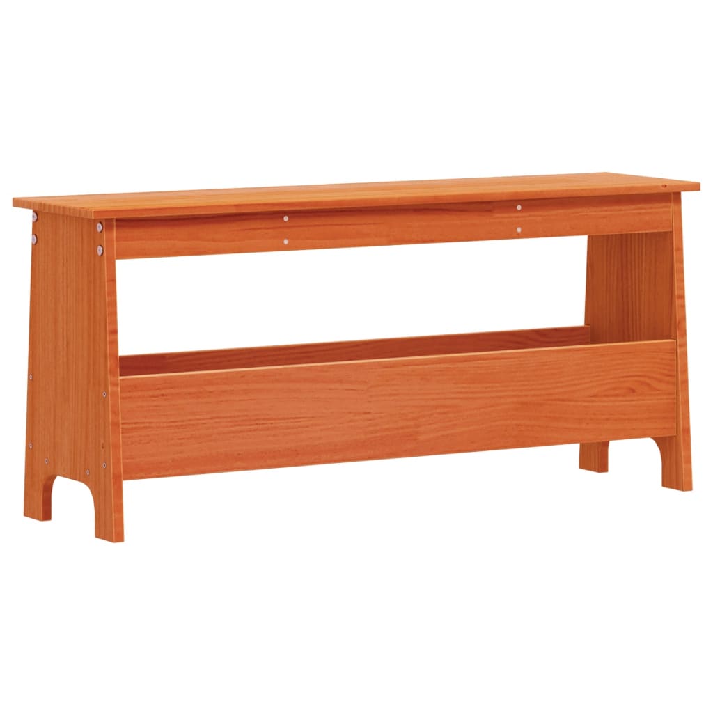 Banc d'entrée cire marron 100x28x45 cm bois de pin massif Bancs coffres vidaXL   