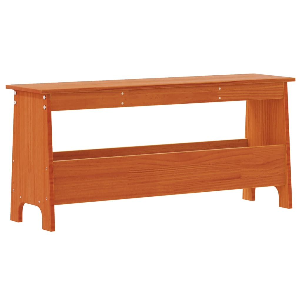 Banc d'entrée cire marron 100x28x45 cm bois de pin massif Bancs coffres vidaXL   