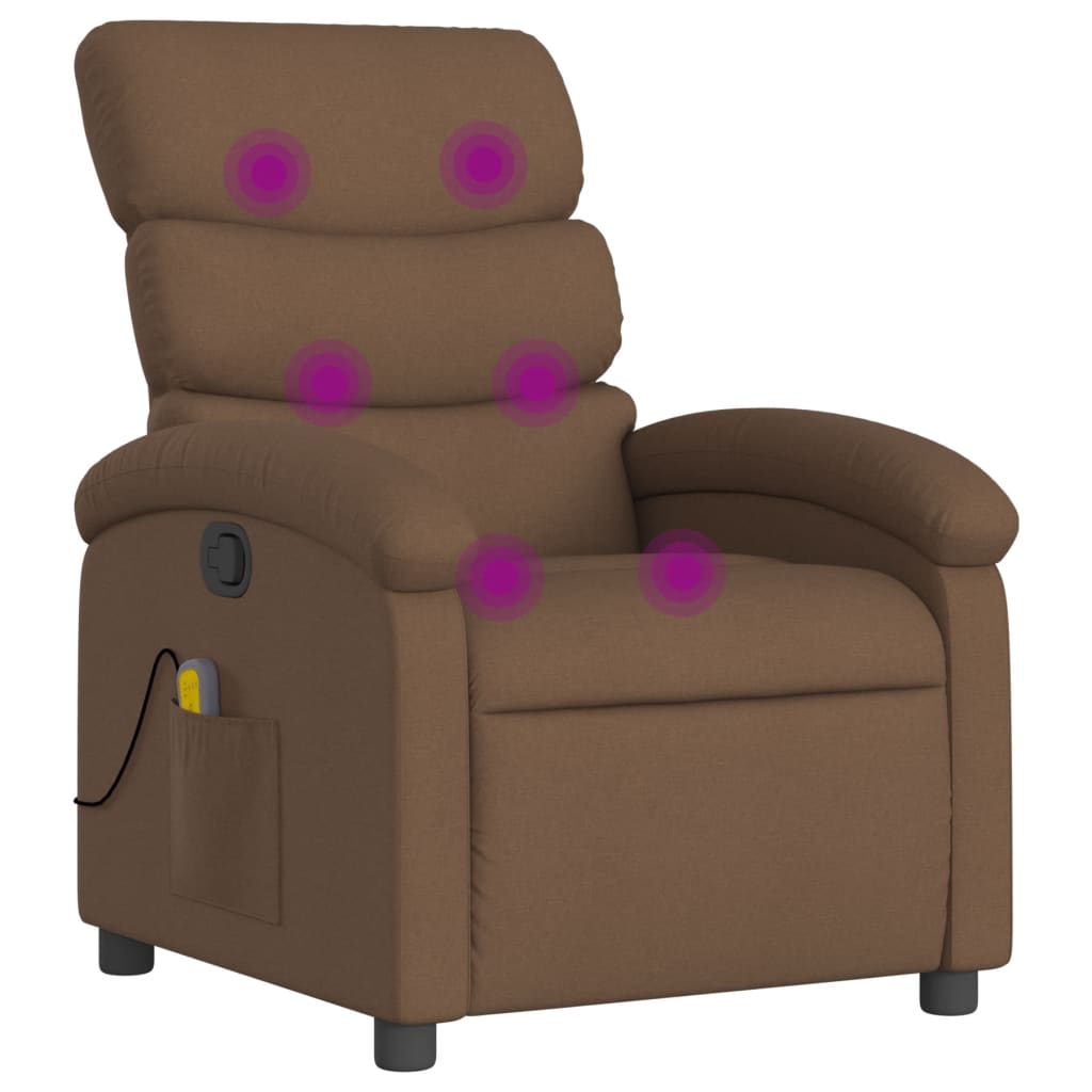 Fauteuil de massage inclinable Marron Tissu Fauteuils vidaXL   