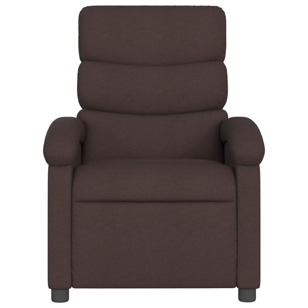 Fauteuil de massage inclinable Marron foncé Tissu Fauteuils vidaXL   