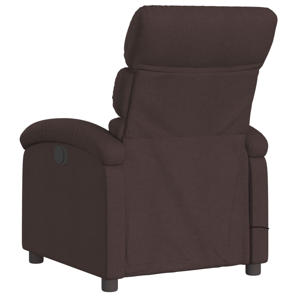 Fauteuil de massage inclinable Marron foncé Tissu Fauteuils vidaXL   