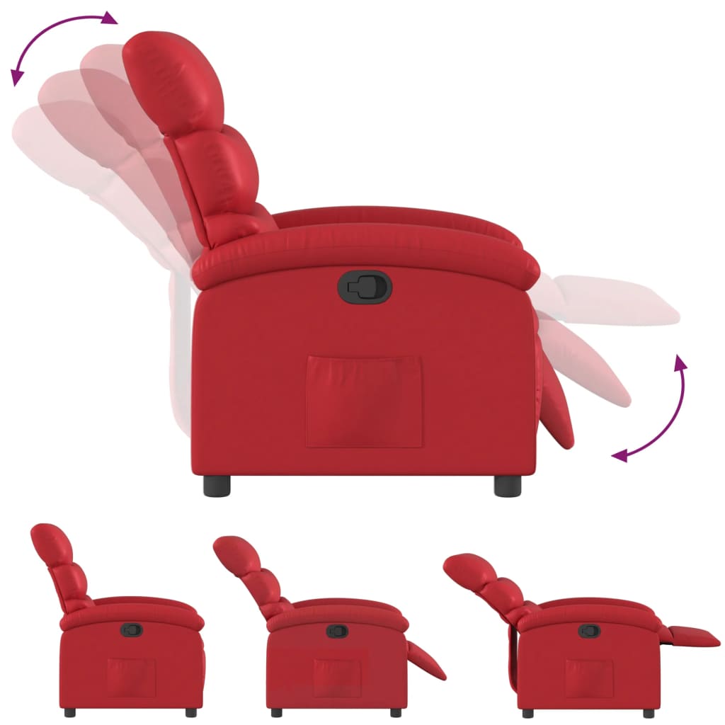 Fauteuil inclinable Rouge Similicuir Fauteuils vidaXL   