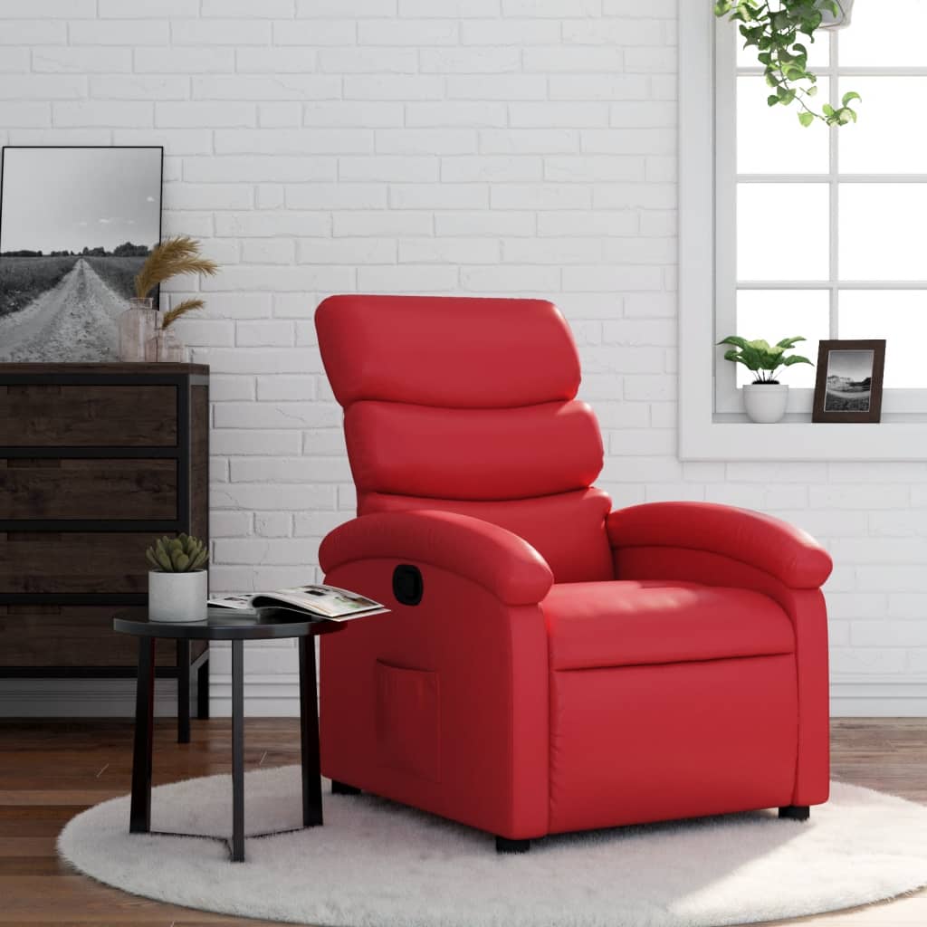 Fauteuil inclinable Rouge Similicuir Fauteuils vidaXL   