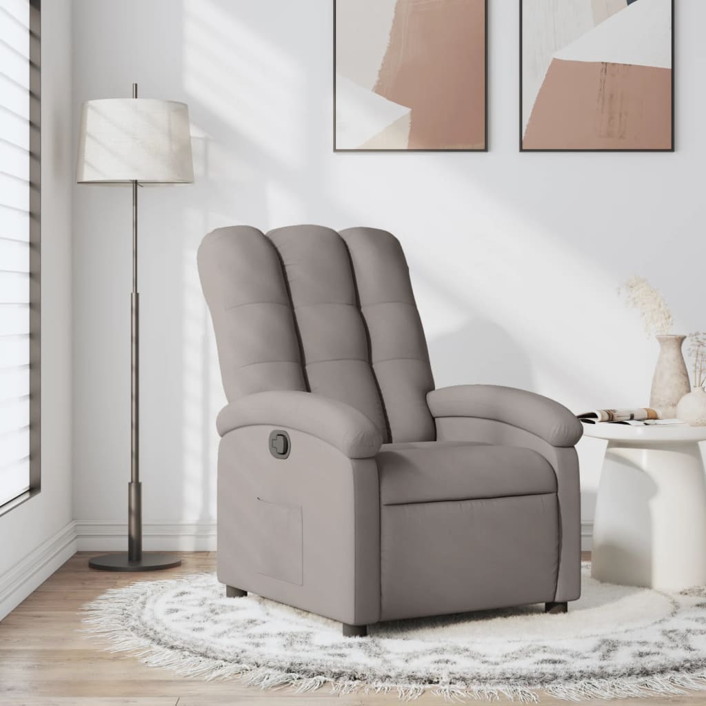 Fauteuil inclinable Taupe Tissu Fauteuils vidaXL   