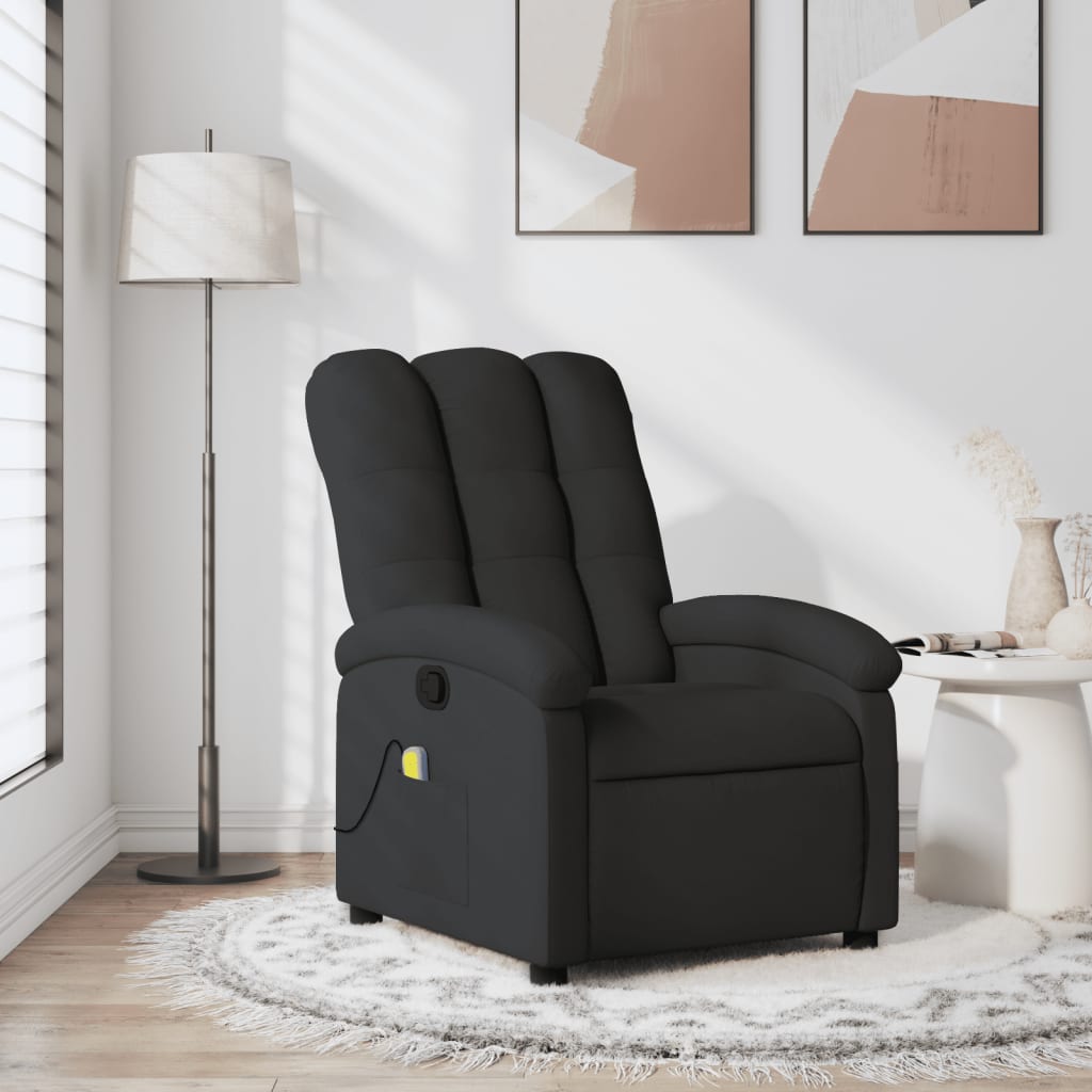 Fauteuil de massage inclinable Noir Tissu Fauteuils vidaXL   