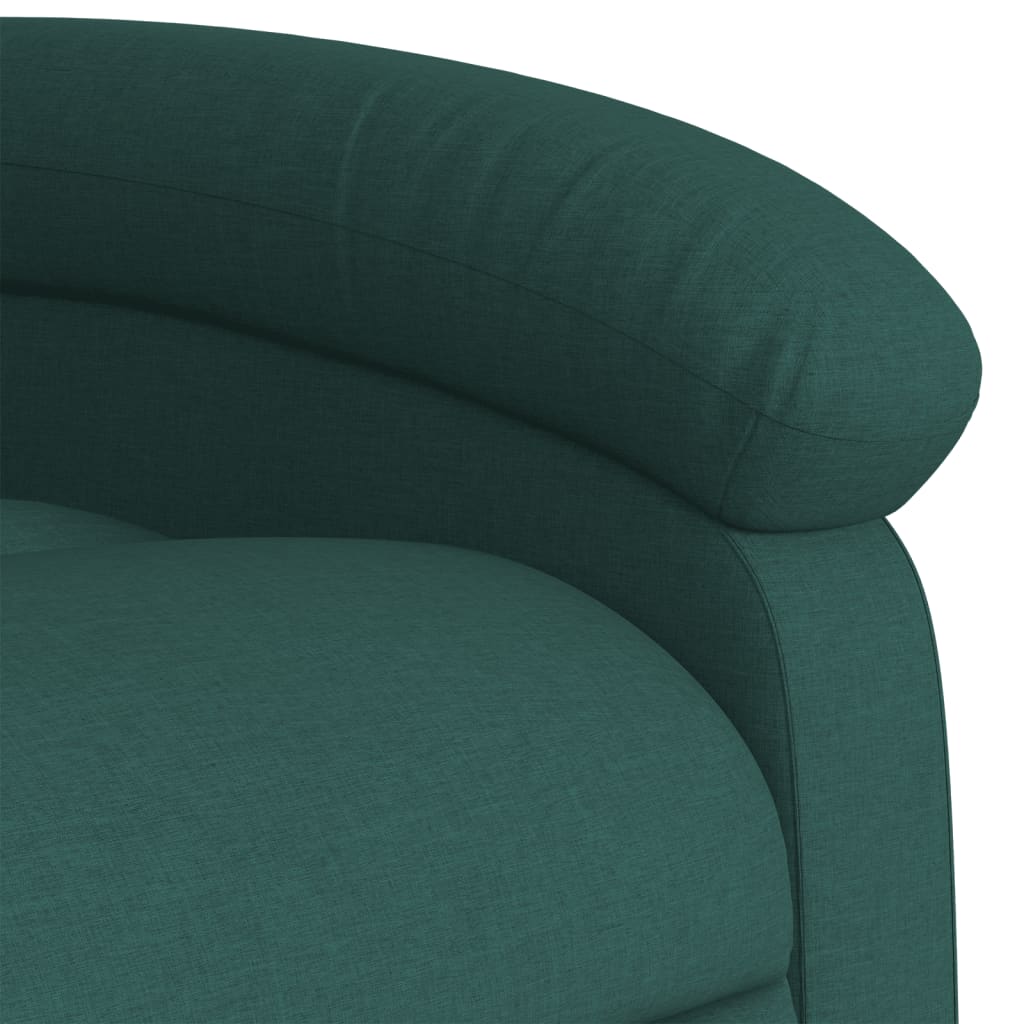 Fauteuil de massage inclinable Vert foncé Tissu Fauteuils vidaXL   