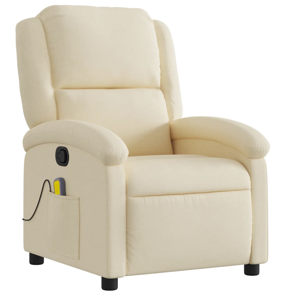 Fauteuil de massage inclinable Crème Tissu - Xios Store SNC