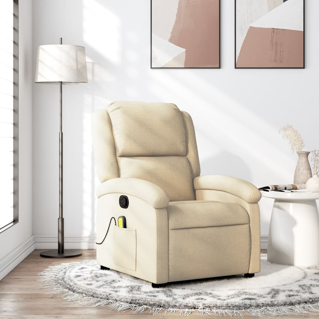 Fauteuil de massage inclinable Crème Tissu - Xios Store SNC