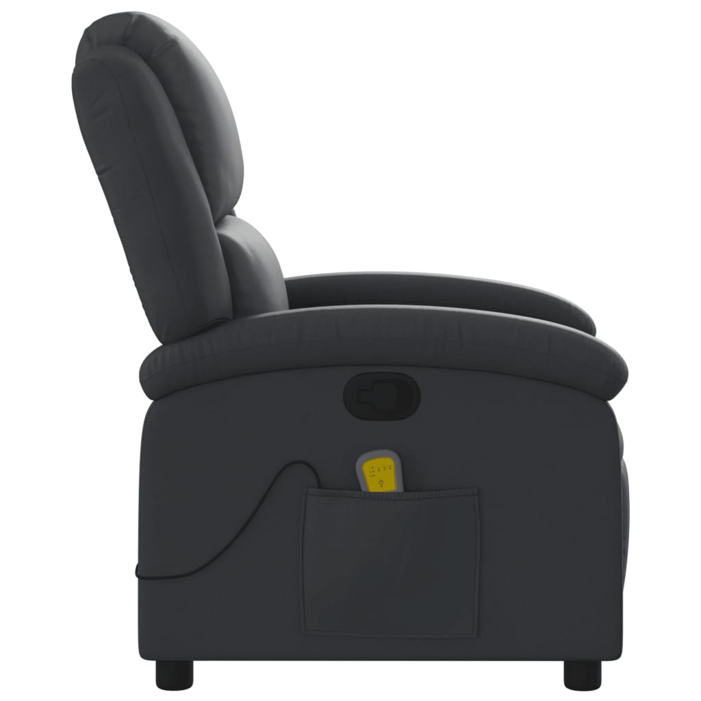 Fauteuil de massage inclinable noir cuir véritable Fauteuils vidaXL   