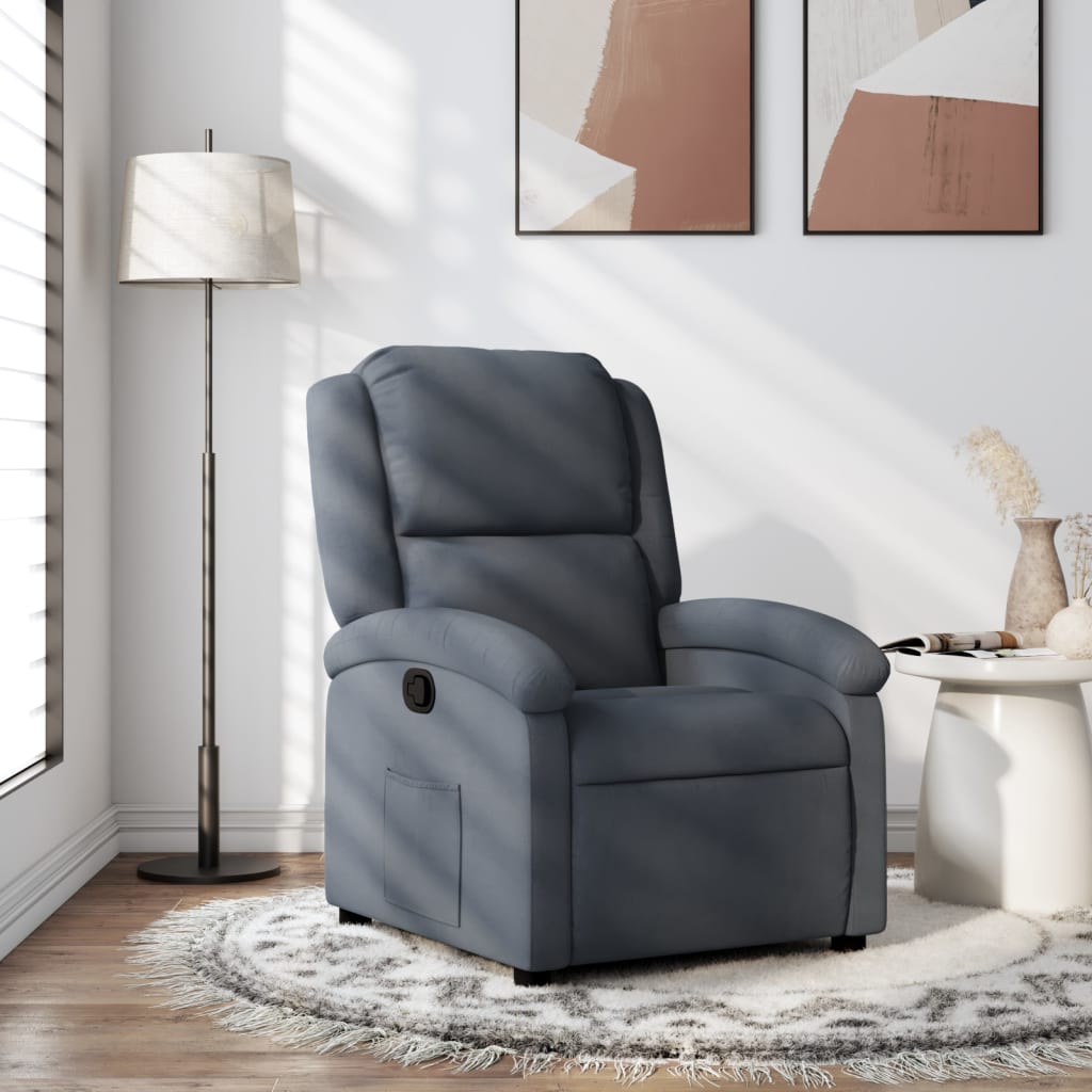 Fauteuil inclinable Gris foncé Velours - Xios Store SNC