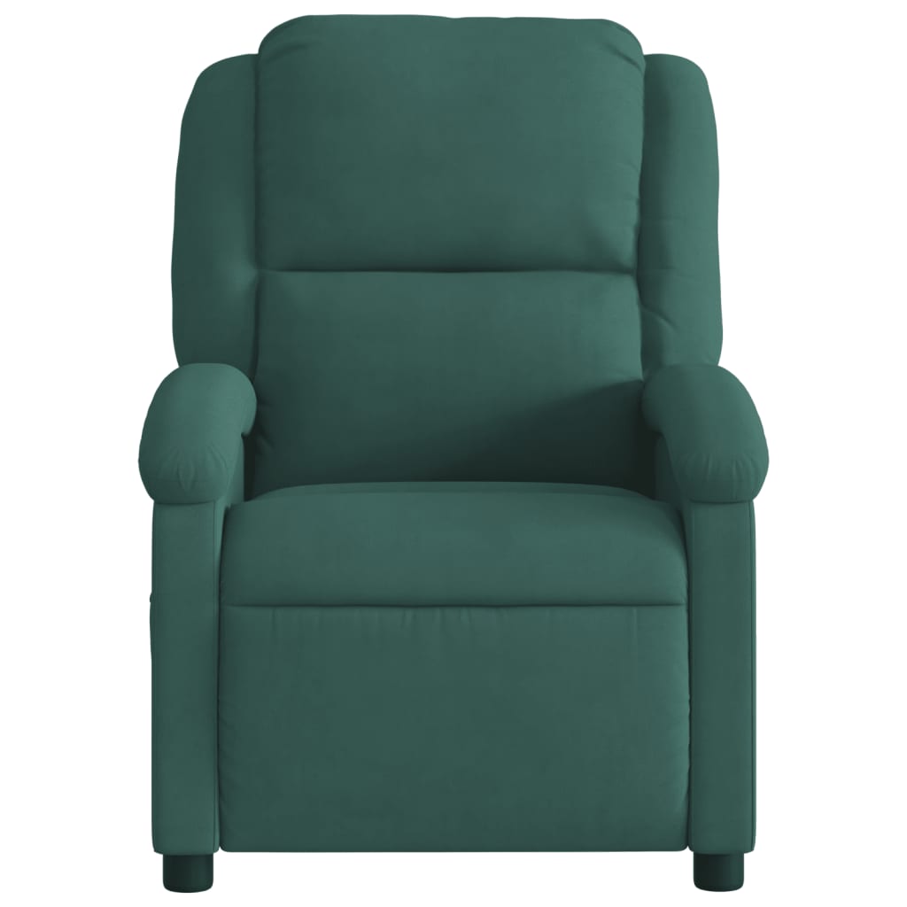 Fauteuil inclinable vert foncé velours - Xios Store SNC