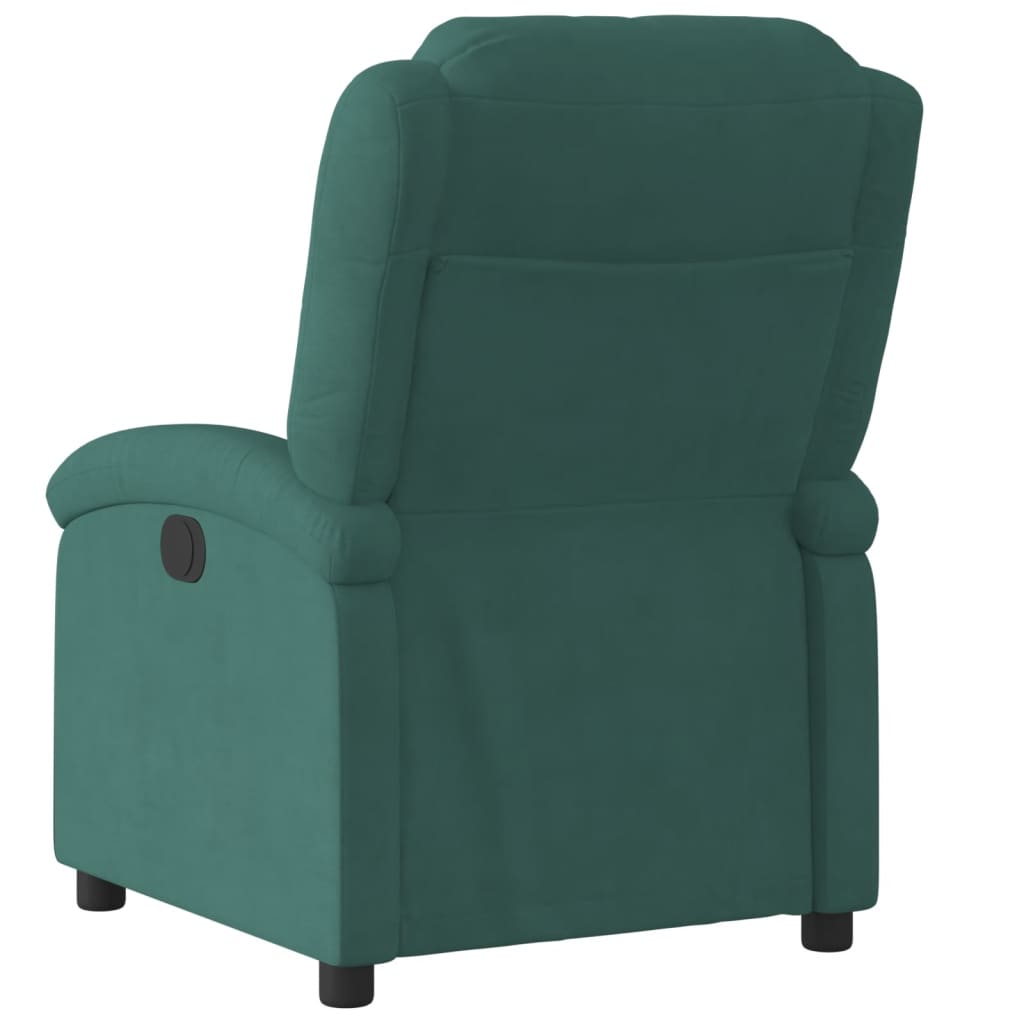 Fauteuil inclinable vert foncé velours - Xios Store SNC