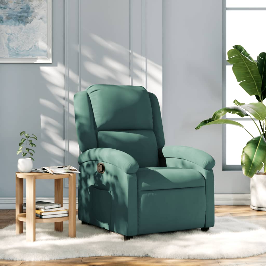 Fauteuil inclinable vert foncé velours - Xios Store SNC