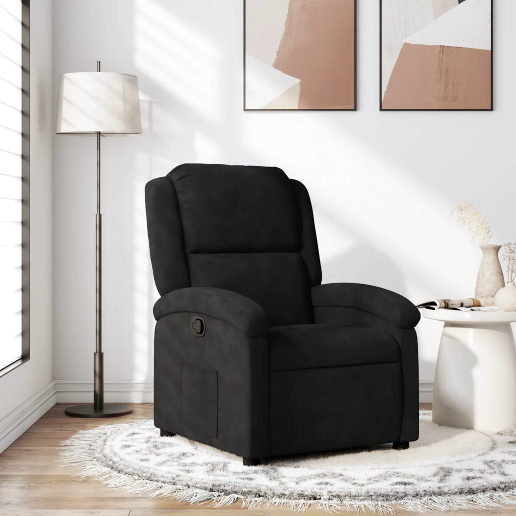 Fauteuil inclinable noir velours - Xios Store SNC