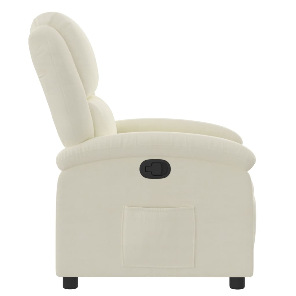 Fauteuil inclinable Crème Velours - Xios Store SNC