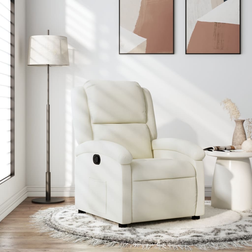 Fauteuil inclinable Crème Velours - Xios Store SNC