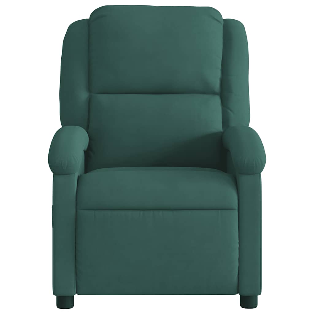 Fauteuil de massage inclinable vert foncé velours Fauteuils vidaXL   