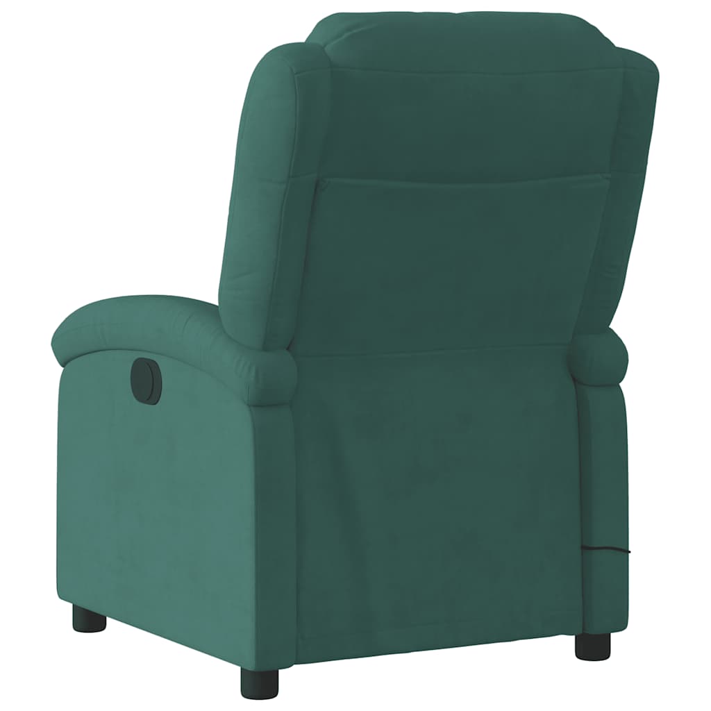 Fauteuil de massage inclinable vert foncé velours Fauteuils vidaXL   