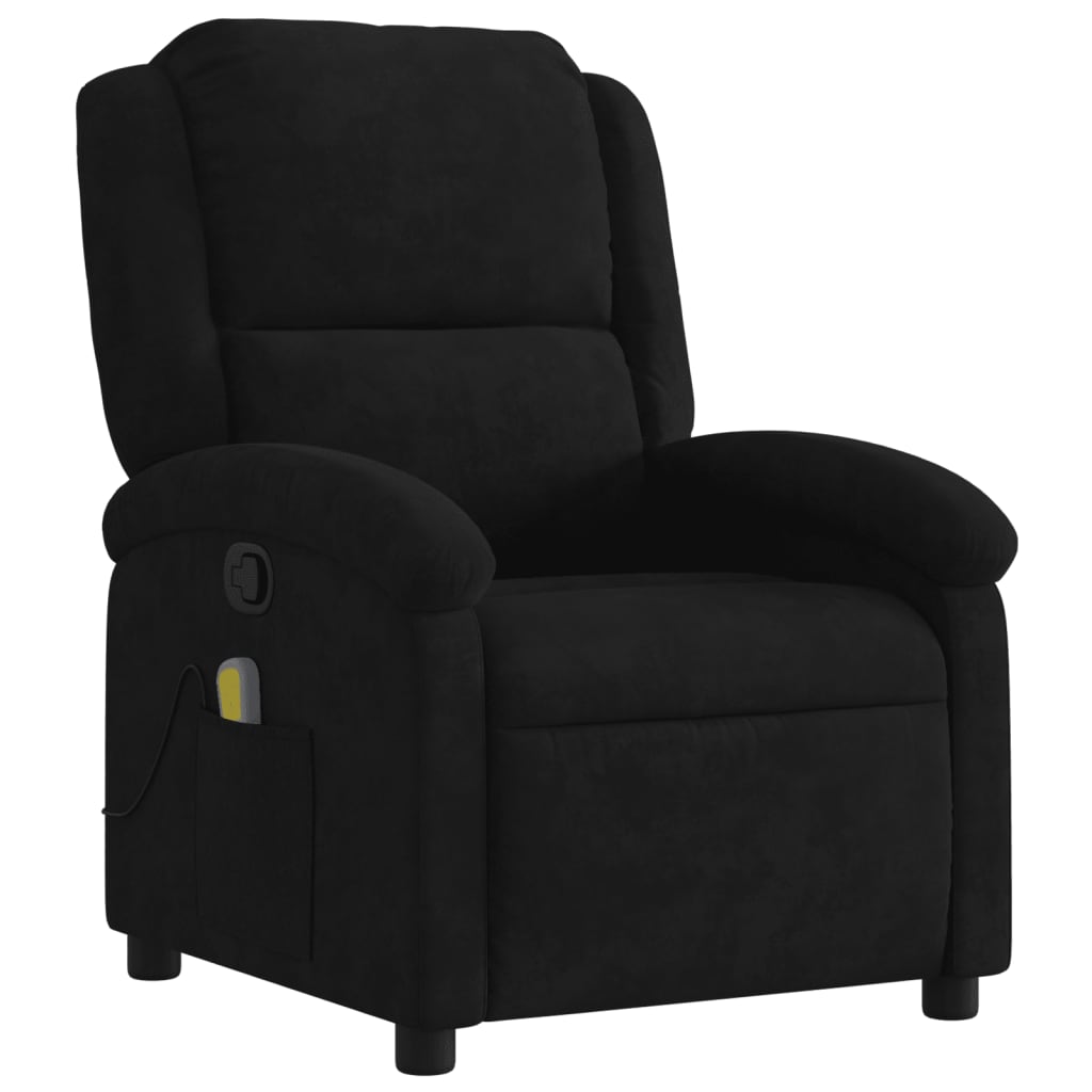 Fauteuil de massage inclinable noir velours Fauteuils vidaXL   