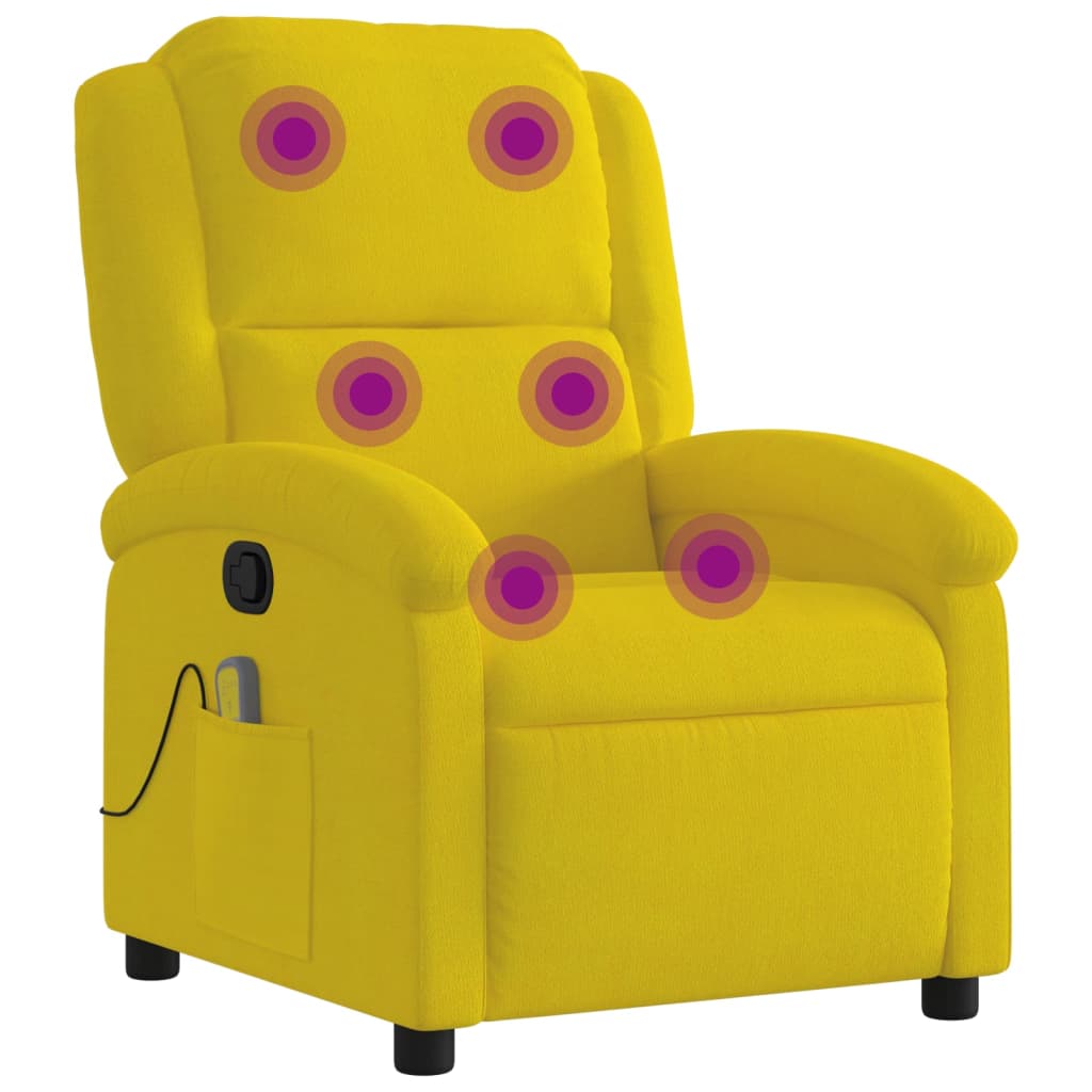 Fauteuil de massage inclinable jaune velours Fauteuils vidaXL   