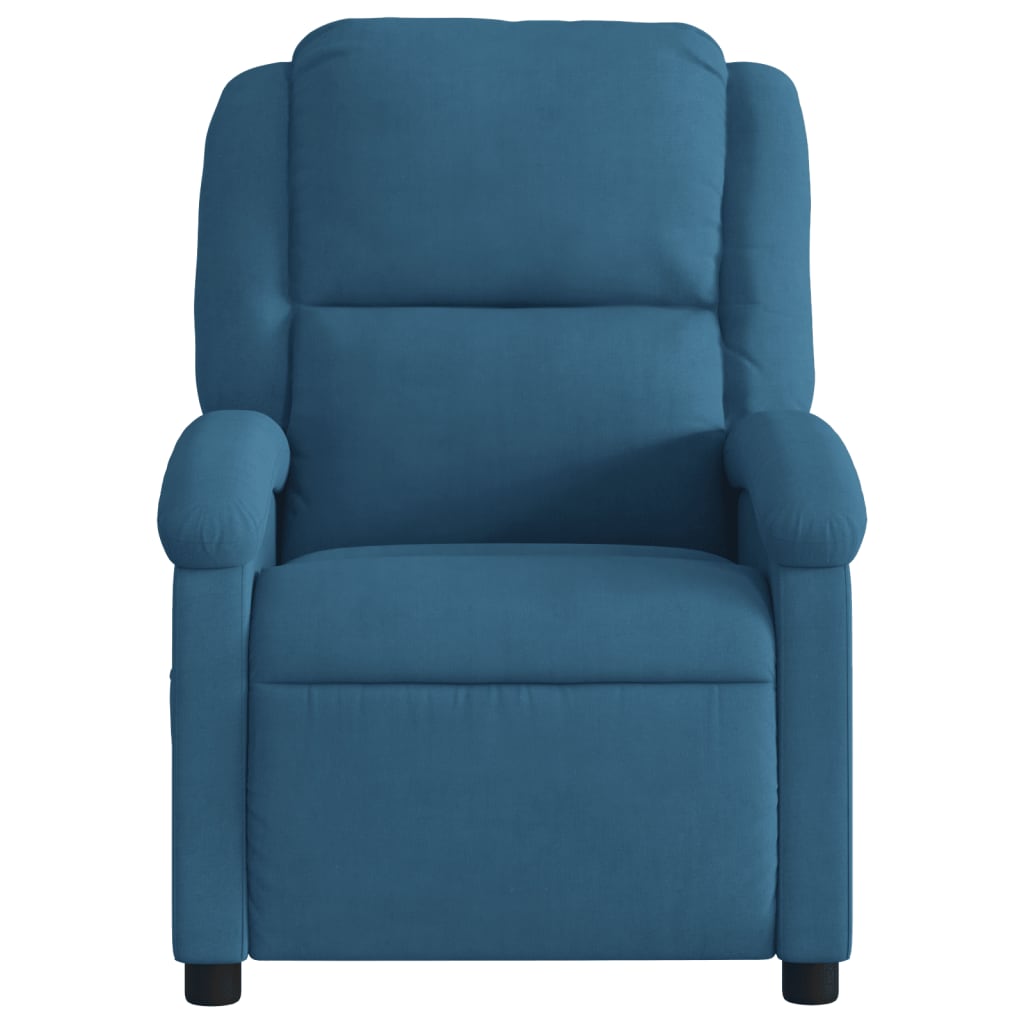 Fauteuil inclinable de massage bleu velours - Xios Store SNC